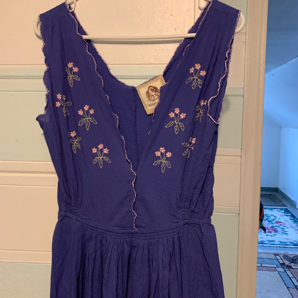 COPY - Chasing unicorns, purple summer embroidered dress size medium